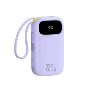 Baseus EnerFill FC21 Qpow 3 Ultra 20000mAh 22.5W Powerbank with Digital Display and Cable Included - violetinės spalvos