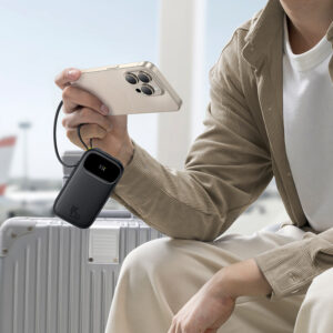 Baseus EnerFill FC31 20000mAh 45W Power Bank with Display with USB-C and Lightning Cables - juodos spalvos - Image 6