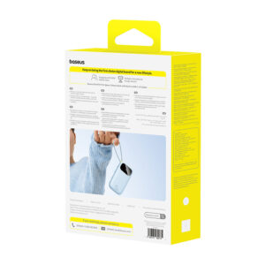 Baseus EnerFill FC31 20000mAh 45W Power Bank with Display with USB-C and Lightning Cables - mėlynos spalvos - Image 4