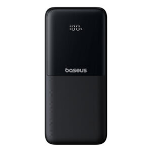 Baseus Lipow 10000mAh 22.5W Powerbank with Dual Built-in Cable with Display (with additional black Baseus Simple USB-A - USB-C 3A 0.2m kabelis) - juodos spalvos