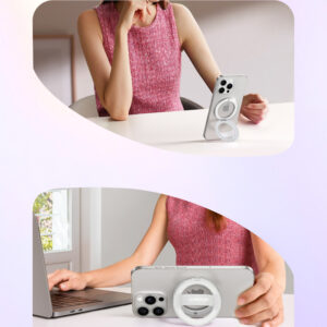 Joyroom JR-ZS500 Magnetic Ring suderinamas su MagSafe Holder - baltos spalvos - Image 3