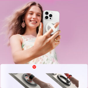 Joyroom JR-ZS500 Magnetic Ring suderinamas su MagSafe Holder - baltos spalvos - Image 4