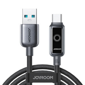 Kabelis Joyroom S-A55 StarFlight 66W USB-A - USB-C 1,2m - juodos spalvos