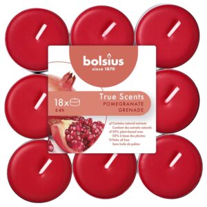 Žvakė, aromatinė Bolsius, 4 h, 18 vnt., Raudona