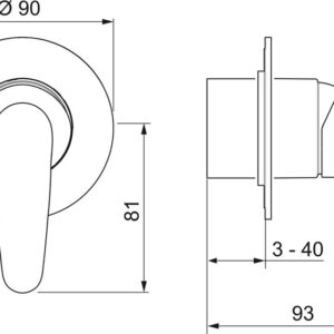 Įleistinis dušo maišytuvas Oras Polara 1483 - Image 2