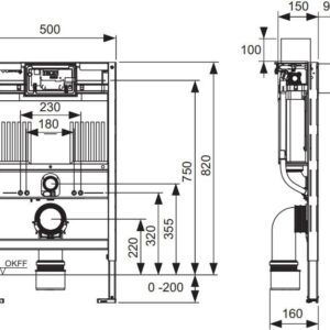Teceprofil wc modulis h-820 mm 9300380 - Image 3