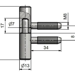 Langų lankstas 13x60 mm, cinkuotas, geltona - Image 2