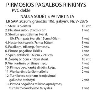 Pirmosios pagalbos rinkinys LT M (nauja sudėtis) - Image 3