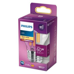 LED lemputė PHILIPS, P45, E27, 6,5 W, 806 lm, 2700 K - Image 2