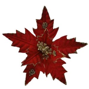 Dirbtinė gėlė puansetija Dezhou HY2225, raudona, 120 mm - Image 1