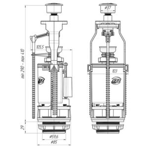 NULEID MECHANIZ METALINIS MYGTUKAS 3/6L - Image 2