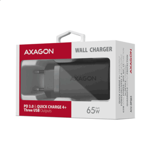 AXAGON ACU-DPQ65 charger, 2x USB-C, 1x USB-A, PD3.0/QC4+/PPS, 65W - black - Image 11