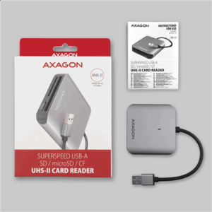 AXAGON CRE-S3 External Card Reader USB-A 3.2 Gen 1, 3-Slot, SD/microSD/CF, UHS-II - Image 9
