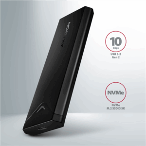 AXAGON EEM2-UB2 M.2 enclosure, NVMe, USB-C 3.1, 10 Gbit/s - black - Image 4