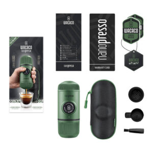 WACACO Nanopresso Portable Coffee Moss Green + Case. - Image 2