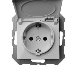 Kištukinis lizdas Liregus Epsilon, IP44, baltos sp.