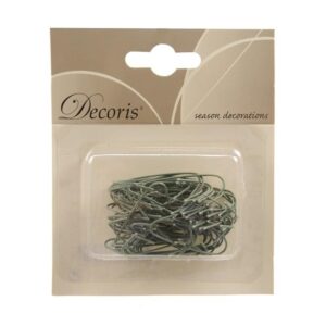 Eglutės žaisliukų kabliukai DECORIS 400005, žali, 75 vnt.
