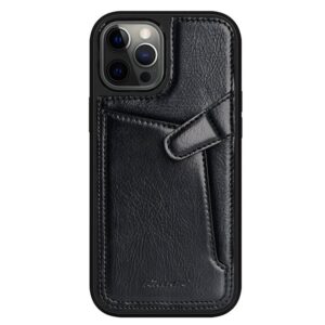 Nillkin Aoge Leather Case Flexible Armored Genuine Leather dėklas su Pocket for Apple iPhone 12 Mini juodos spalvos - Image 1