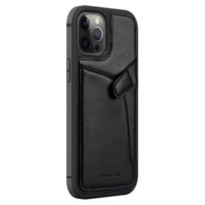 Nillkin Aoge Leather Case Flexible Armored Genuine Leather dėklas su Pocket for Apple iPhone 12 Mini juodos spalvos - Image 3