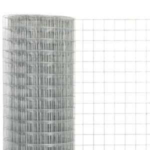 vidaXL Vielinis tinklas viščiukams, sidabrinis, 10x1,5m, plienas 143615 - Image 2