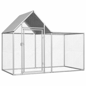 vidaXL Voljeras viščiukams, 2x1x1,5m, galvanizuotas plienas 144553