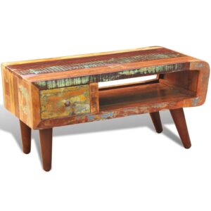 vidaXL Kavos staliukas su išlenktu kraštu, 1 stalčius, perdirbta mediena 241008 - Image 3