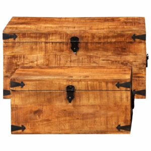 vidaXL Daiktadėžės komplektas, 2 dalys, tvirta mango mediena 241634 - Image 4