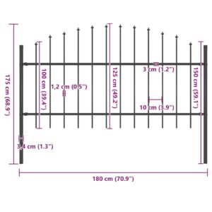 vidaXL Sodo tvora su iešmeliais, plienas, 181x125cm, juoda 144942 - Image 3