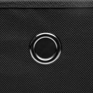 vidaXL Daiktadėžės su dangčiais, 4vnt., juodos, 32x32x32cm, audinys 288333 - Image 4