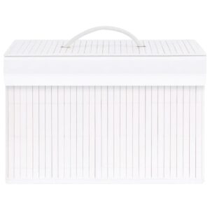 vidaXL Daiktadėžės, 4vnt., baltos spalvos, bambukas 320766 - Image 3