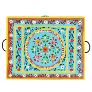 vidaXL Daiktadėžė, 50x40x40cm, mango medienos masyvas, tapyta rankomis 323540 - Image 3