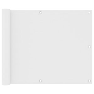 vidaXL Balkono pertvara, baltos spalvos, 75x500cm, oksfordo audinys 134890