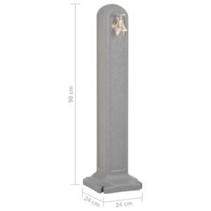 vidaXL Sodo vandens kolonėlė su maišytuvu, pilka, akmens imitacija 316183 - Image 6