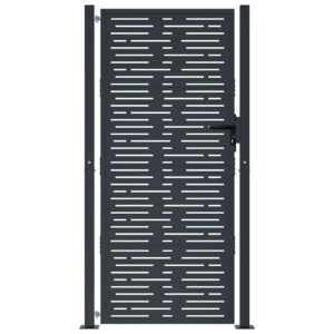 vidaXL Sodo vartai, antracito spalvos, 105x205 cm, plienas, kvadratinis dizainas 153195 - Image 2