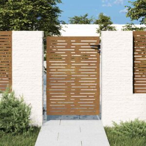 vidaXL Sodo vartai, 85x150cm, corten plienas, kvadratų dizaino 153247 - Image 1