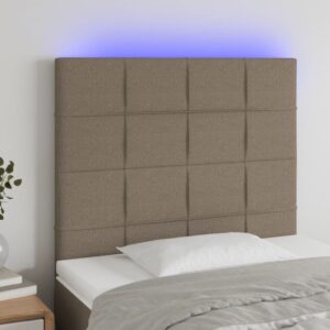 vidaXL Galvūgalis su LED, taupe spalvos, 90x5x118/128cm, audinys 3122410