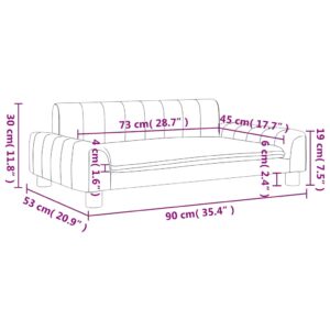 vidaXL Vaikiška sofa, kreminės spalvos, 90x53x30cm, audinys 3196257 - Image 6