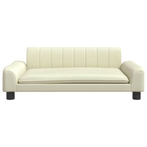 vidaXL Vaikiška sofa, kreminės spalvos, 90x53x30cm, dirbtinė oda 3196264 - Image 2