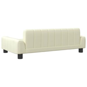 vidaXL Vaikiška sofa, kreminės spalvos, 90x53x30cm, dirbtinė oda 3196264 - Image 4