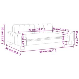 vidaXL Vaikiška sofa, kreminės spalvos, 90x53x30cm, dirbtinė oda 3196264 - Image 6