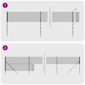vidaXL Tinklinė tvora su flanšais, antracito spalvos, 1,4x10m 154291 - Image 3