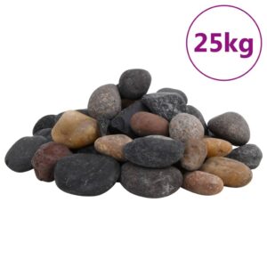 vidaXL Poliruoti akmenukai, įvairių spalvų, 25kg, 5–8cm 155334 - Image 1