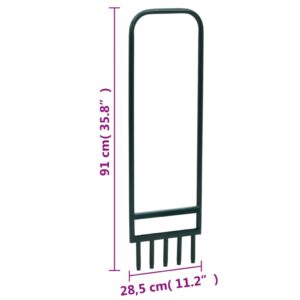 vidaXL Vejos aeratorius su 5 tuščiaviduriais noragais, žalias, plienas 156040 - Image 5