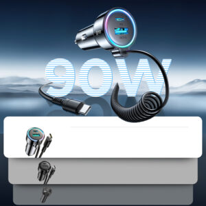 Joyroom JR-CL07 72W 3in1 Car Charger with 1.6m USB-C Cable – juodos spalvos - Image 6