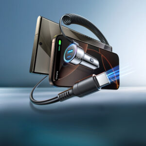 Joyroom JR-CL07 72W 3in1 Car Charger with 1.6m USB-C Cable – juodos spalvos - Image 9