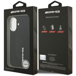 AMG Silicone Oversize Rhombs MagSafe Dėklas skirtas Apple iPhone 17 juodos spalvos - Image 8