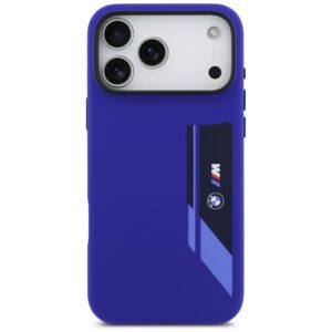 BMW M Silicon Vertical Logo MagSafe Dėklas skirtas Apple iPhone 17 Pro Max mėlynos spalvos - Image 3