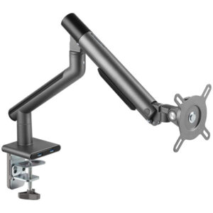 Alterzone Arm One USB Aluminium Monitor Arm, 2 x 3.0 USB Ports, Grey - Image 1