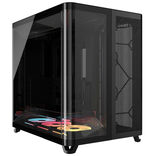 Corsair AIR 5400 LX-R LINK PC Case, Mid-Tower, Tempered Glass, RGB - Black, includes 3x 120mm Fans