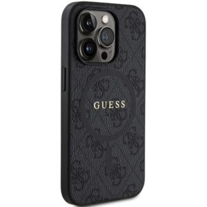 Guess GUHMP15LG4GFRK Apple iPhone 15 Pro 6.1" black harddėklas 4G Collection Leather Metal Logo MagSaf - Image 4